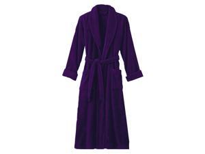 Dark Purple Terry Velour Spa Bathrobe With Shawl Collar - Full Length 52 Inches 100% Cotton Dark Purple Terry Velour Spa Bathrobe With Shawl Collar - Full Length 52 Inches 100% Cotton