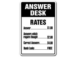 ANSWER DESK Novelty Sign questions directions gift answerman what answering ANSWER DESK Novelty Sign questions directions gift answerman what answering
