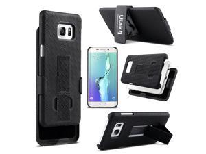 ULAK S6 Edge Plus Case, Shell Holster Combo Protective Case with Kick-Stand Belt Clip Holster For Samsung Galaxy S6 Edge Plus (Black) ULAK S6 Edge Plus Case, Shell Holster Combo Protective Case with Kick-Stand Belt Clip Holster For Samsung Galaxy S6 Edge Plus (Black)