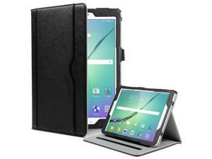 ULAK Galaxy Tab S2 Case Synthetic Leather Stand auto Sleep/Wake Design Card Pocket with Hand Strap Folio Case Cover for 2015 Samsung Galaxy Tab S2 Tablet (9.7 inch, SM-T810 T815) - Black ULAK Galaxy Tab S2 Case Synthetic Leather Stand auto Sleep/Wake Design Card Pocket with Hand Strap Folio Case Cover for 2015 Samsung Galaxy Tab S2 Tablet (9.7 inch, SM-T810 T815) - Black