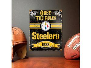 Party Animal Steelers Vintage Metal Sign - 1 Each - Obey The Rules Print/Message - 11.5" Width x 14.5" Height - Rectangular Shape - Heavy Duty, Embossed Lettering, Rivet - Steel Party Animal Steelers Vintage Metal Sign - 1 Each - Obey The Rules Print/Message - 11.5" Width x 14.5" Height - Rectangular Shape - Heavy Duty, Embossed Lettering, Rivet - Steel