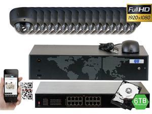 GW 16 Channel NVR Kit with 16 Port PoE Switch, 16 x HD IP Camera System PoE Weather Proof High Definition 1080P Recording 5 Megapixel 2.8~12mm Lens, Motion Detective Smartphone View (6TB Hard Drive) GW 16 Channel NVR Kit with 16 Port PoE Switch, 16 x HD IP Camera System PoE Weather Proof High Definition 1080P Recording 5 Megapixel 2.8~12mm Lens, Motion Detective Smartphone View (6TB Hard Drive)