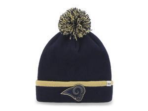 St. Louis Rams 47 Brand Navy Gold Baraka Knit Cuffed Poofball Beanie Hat Cap St. Louis Rams 47 Brand Navy Gold Baraka Knit Cuffed Poofball Beanie Hat Cap