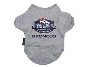 Denver Broncos NFL Hunter MFG Gray Super Bowl 50 Champions Dog Pet T-Shirt (L) Denver Broncos NFL Hunter MFG Gray Super Bowl 50 Champions Dog Pet T-Shirt (L)