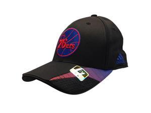 Philadelphia 76ers Adidas Black Performance Flexfit Structured Hat Cap (S/M) Philadelphia 76ers Adidas Black Performance Flexfit Structured Hat Cap (S/M)