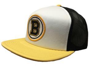 Boston Bruins Mitchell & Ness NHL 100% Polyester Flat Bill Adj Strap Hat Cap Boston Bruins Mitchell & Ness NHL 100% Polyester Flat Bill Adj Strap Hat Cap