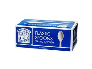 Bakers & Chefs Plastic Spoons, Medium Weight, White 600 ct Bakers & Chefs Plastic Spoons, Medium Weight, White 600 ct