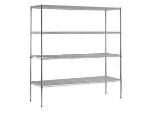 Sandusky Heavy Duty NSF Certified Chrome 4-Shelf Wire Shelving - 74"H x 72"W x 24"D Sandusky Heavy Duty NSF Certified Chrome 4-Shelf Wire Shelving - 74"H x 72"W x 24"D