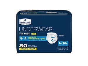 Member's Mark Protective Underwear for Men, Large/X-Large 80 ct. Member's Mark Protective Underwear for Men, Large/X-Large 80 ct.