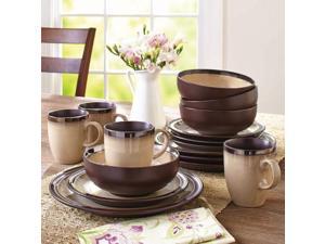 Better Homes and Gardens 16-Piece Sierra Dinnerware Set, Beige Better Homes and Gardens 16-Piece Sierra Dinnerware Set, Beige