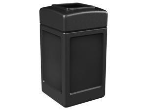 Commercial Zone Square Waste Container, Open Top Lid, Polyethylene, 42-gal, Black Commercial Zone Square Waste Container, Open Top Lid, Polyethylene, 42-gal, Black