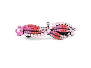 Glamorousky High Quality Charming Flower Barrette with Pink Swarovski Element Crystal Glamorousky High Quality Charming Flower Barrette with Pink Swarovski Element Crystal