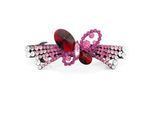 Glamorousky High Quality Charming Butterfly Barrette with Pink Red and Silver Swarovski Element Crystals Glamorousky High Quality Charming Butterfly Barrette with Pink Red and Silver Swarovski Element Crystals