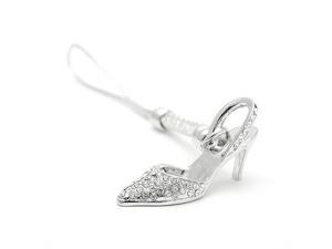 Glamorousky High Quality White Strap with High-heeled Shoe Charm by Silver Swarovski Element Crystals Glamorousky High Quality White Strap with High-heeled Shoe Charm by Silver Swarovski Element Crystals