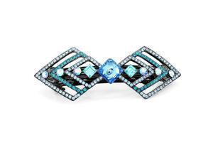 Glamorousky High Quality Charming Barrette with Blue Swarovski Element Crystal Glamorousky High Quality Charming Barrette with Blue Swarovski Element Crystal