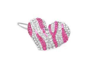 Glamorousky High Quality Charming Heart Barrette with Pink and Silver Swarovski Element Crystals Glamorousky High Quality Charming Heart Barrette with Pink and Silver Swarovski Element Crystals