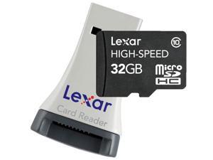 LEXAR High Speed Class 10 32 GB microSDHC Card + mini USB 2.0 reader LEXAR High Speed Class 10 32 GB microSDHC Card + mini USB 2.0 reader