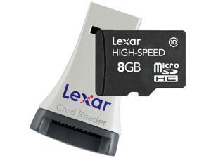 LEXAR High Speed Class 10 8 GB microSDHC Card + mini USB 2.0 reader LEXAR High Speed Class 10 8 GB microSDHC Card + mini USB 2.0 reader