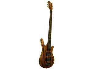 Kona Guitars KWB5Z 5 String Zebra Wood Electric Bass Guitar Kona Guitars KWB5Z 5 String Zebra Wood Electric Bass Guitar