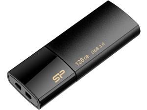 Silicon Power 128GB Blaze B05 USB 3.0 Retractable Flash Drive, Black