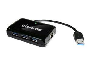Diamond Multimedia USB303HEB Diamond Multimedia USB303HE 3-Port SuperSpeed USB 3.0 Hub and Mini Docking Station Diamond Multimedia USB303HEB Diamond Multimedia USB303HE 3-Port SuperSpeed USB 3.0 Hub and Mini Docking Station