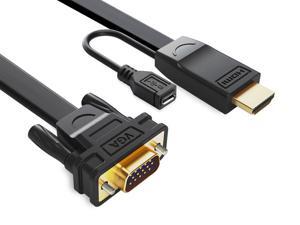 Ugreen 40231 6ft 2M HDMI to VGA Flat Cable with Built-in Chipest for PC, TV, Laptops, DVD Players, and Other HDMI Devices Ugreen 40231 6ft 2M HDMI to VGA Flat Cable with Built-in Chipest for PC, TV, Laptops, DVD Players, and Other HDMI Devices