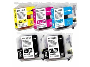 5-PACK Compatible Brother LC103 XL (LC103BK) High Capacity 2x Black & Color Ink Cartridges 5-PACK Compatible Brother LC103 XL (LC103BK) High Capacity 2x Black & Color Ink Cartridges