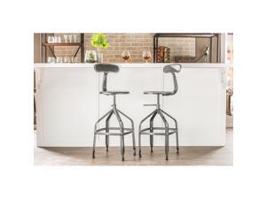 Baxton Studio Architect's Industrial Bar Stool with Backrest in Antique Black Baxton Studio Architect's Industrial Bar Stool with Backrest in Antique Black