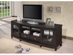 Baxton Studio Walda 70-Inch Dark Brown Wood TV Cabinet with 2 Sliding Doors and 2 Drawers Baxton Studio Walda 70-Inch Dark Brown Wood TV Cabinet with 2 Sliding Doors and 2 Drawers