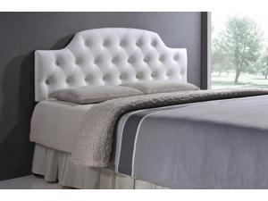 Baxton Studio Morris Modern and Contemporary Queen Size White Faux Leather Upholstered Button-tufted Scalloped Headboard Baxton Studio Morris Modern and Contemporary Queen Size White Faux Leather Upholstered Button-tufted Scalloped Headboard