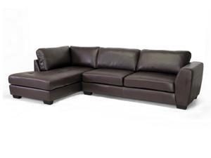 Baxton Studio Orland Brown Leather Modern Sectional Sofa Set with Left Facing Chaise Baxton Studio Orland Brown Leather Modern Sectional Sofa Set with Left Facing Chaise