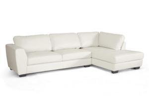 Baxton Studio Orland White Leather Modern Sectional Sofa Set with Right Facing Chaise Baxton Studio Orland White Leather Modern Sectional Sofa Set with Right Facing Chaise