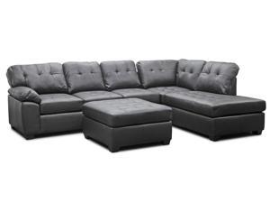 Baxton Studio Mario Brown Leather Modern Sectional Sofa with Ottoman Baxton Studio Mario Brown Leather Modern Sectional Sofa with Ottoman