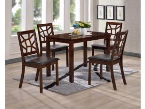 Baxton Studio Mozaika Black Leather Contemporary 5-Piece Dining Set Baxton Studio Mozaika Black Leather Contemporary 5-Piece Dining Set