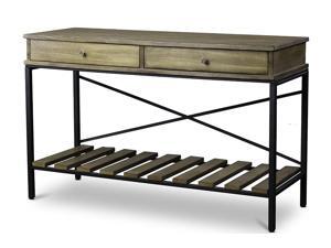 Baxton Studio Newcastle Wood and Metal Console Table—Criss-Cross Baxton Studio Newcastle Wood and Metal Console Table—Criss-Cross