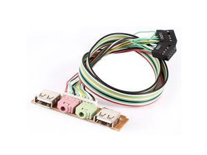 50cm Dual Motherboard 9 Pin Header Female to USB 3.5mm Audio Port Mic Earphone Front Panel Bracket Cable 50cm Dual Motherboard 9 Pin Header Female to USB 3.5mm Audio Port Mic Earphone Front Panel Bracket Cable