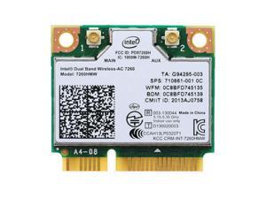 Intel Dual Band Wireless-AC 7260 7260HMW Half Mini PCI-E Card 710661-001 Intel Dual Band Wireless-AC 7260 7260HMW Half Mini PCI-E Card 710661-001