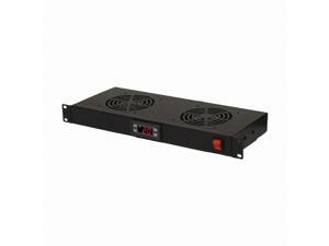 NavePoint Rack Cabinet Mounted Two 2 Fan Digital Temperature Control Cooling System 1U NavePoint Rack Cabinet Mounted Two 2 Fan Digital Temperature Control Cooling System 1U