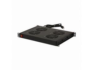 NavePoint Rack Cabinet Mounted Server Four Fan Unit Cooling System with 4 Fans 110V Blk 1U NavePoint Rack Cabinet Mounted Server Four Fan Unit Cooling System with 4 Fans 110V Blk 1U