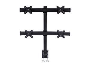 NavePoint Quad LCD Monitor Curved Mount Stand C-Clamp Adjustable Holds 4 Monitors Up To 28-Inches Black NavePoint Quad LCD Monitor Curved Mount Stand C-Clamp Adjustable Holds 4 Monitors Up To 28-Inches Black