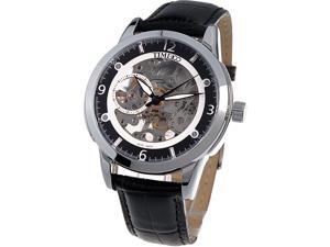 Time100 Men's Precise Skeleton Black Dial Leather Strap Automatic Mechanical Watch #W60005G.03A Time100 Men's Precise Skeleton Black Dial Leather Strap Automatic Mechanical Watch #W60005G.03A