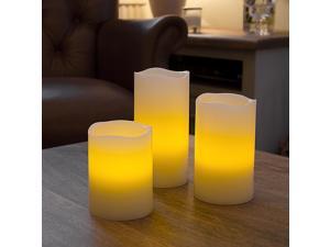 Imperial Home Set of 3 Battery Operated Wax Candles with Remote Control Imperial Home Set of 3 Battery Operated Wax Candles with Remote Control