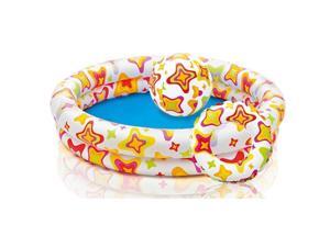 Intex Inflatable Kiddie Pool - Round Swimming Pool Set w/ Ball and Tube Toys Intex Inflatable Kiddie Pool - Round Swimming Pool Set w/ Ball and Tube Toys