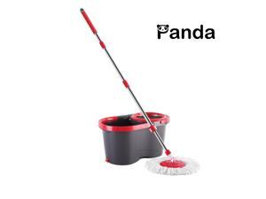 Panda Stainless Steel Deluxe Wringing Basket High Speed Spin Mop and Bucket System-with 1 extension Rod and 4 Microfiber Mop Heads Panda Stainless Steel Deluxe Wringing Basket High Speed Spin Mop and Bucket System-with 1 extension Rod and 4 Microfiber Mop Heads