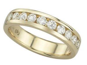 1.00 Carat Round Diamond 14K Yellow Gold Mens Channel Wedding Ring Band 1.00 Carat Round Diamond 14K Yellow Gold Mens Channel Wedding Ring Band