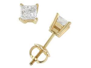 18k Yellow Gold & Princess Diamond Stud Earrings (0.50 ctw) 18k Yellow Gold & Princess Diamond Stud Earrings (0.50 ctw)