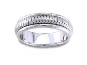 Handmade 14K White Gold Textured Comfort-Fit Wedding Band (6.00 Mm) Handmade 14K White Gold Textured Comfort-Fit Wedding Band (6.00 Mm)