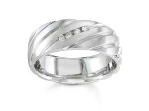 14K White Gold Diamond Licorice Twist Wedding Ring (7.50 Mm) 14K White Gold Diamond Licorice Twist Wedding Ring (7.50 Mm)