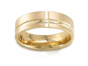 Men'S 14K Yellow Gold Artistic Flat Comfort-Fit Wedding Band (6.50 Mm) Men'S 14K Yellow Gold Artistic Flat Comfort-Fit Wedding Band (6.50 Mm)