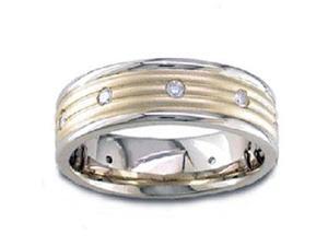 Menæs Handmade 14K Two Toned Gold Diamond Æmesmericæ Comfort-Fit Wedding Ring (0.32 Ctw) Menæs Handmade 14K Two Toned Gold Diamond Æmesmericæ Comfort-Fit Wedding Ring (0.32 Ctw)